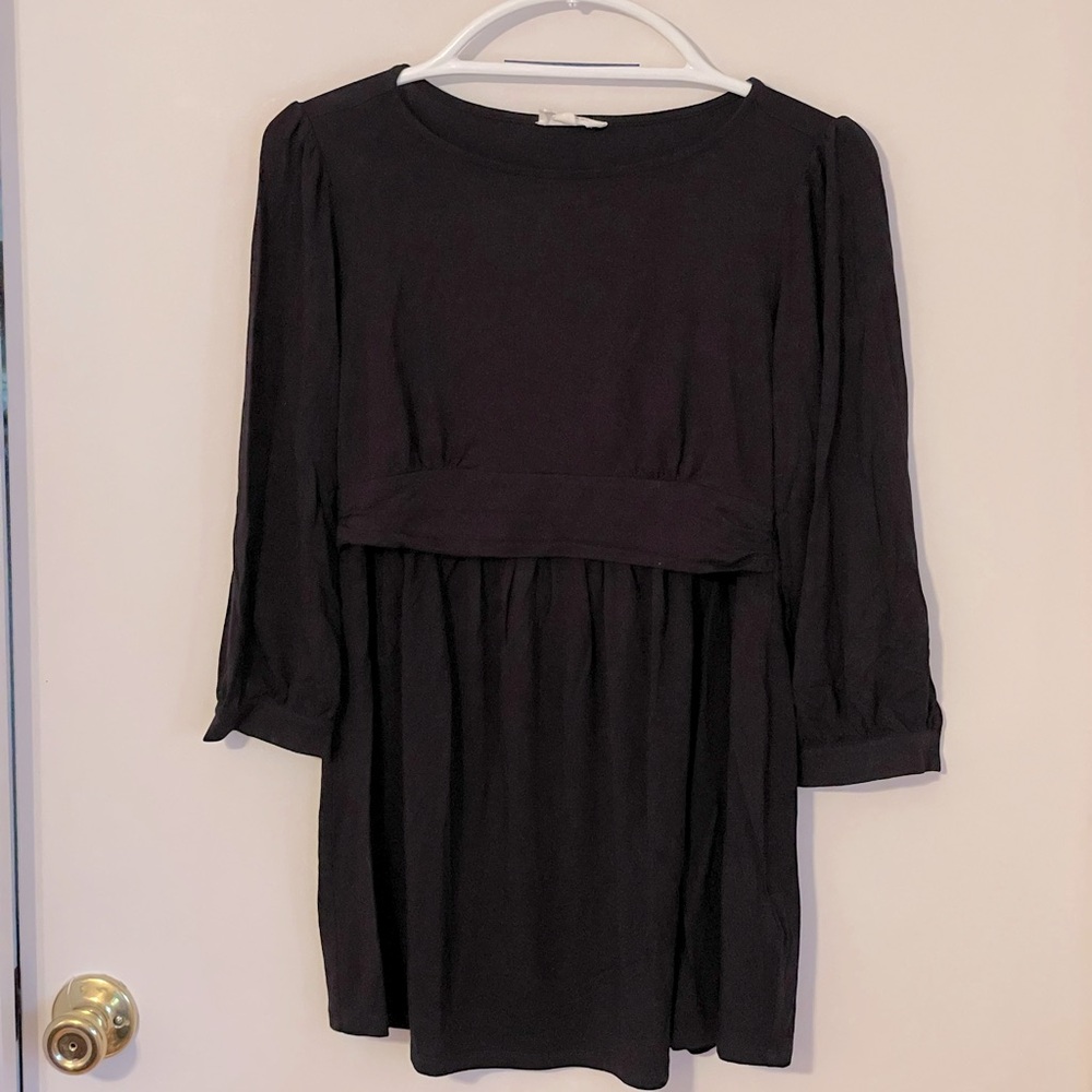 Elegant Black Maternity and Nursing Top